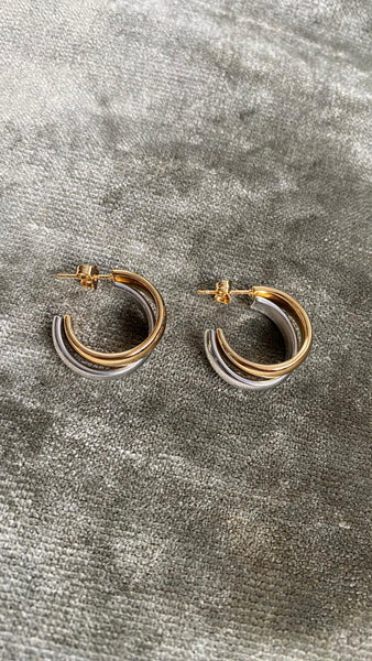 Pendientes Aro Doble Bicolor