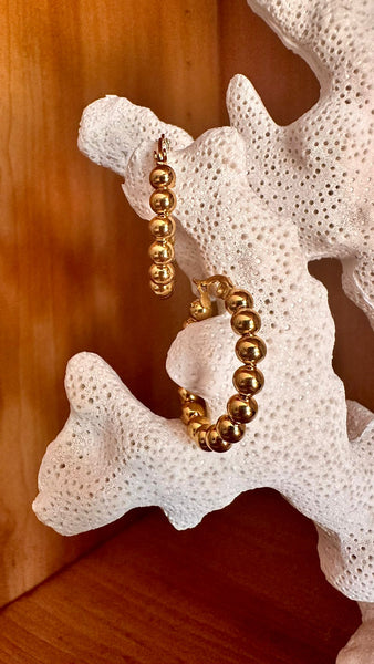 Pendientes Aros Esferas Dorado