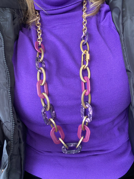 Collar eslabones color very peri largo