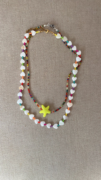 Collar hearts y flúor de nácar