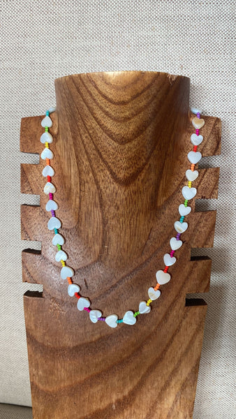 Collar hearts y flúor de nácar